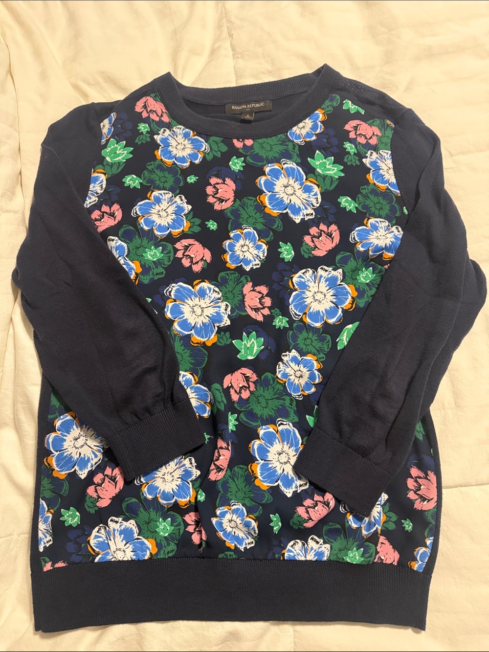 Banana Republic - Navy Floral Sweater - Small